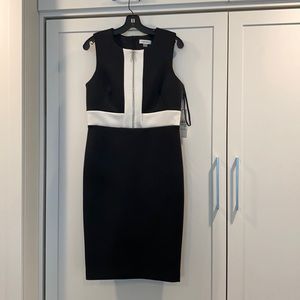 NWT Calvin Kline (Sz 8) Black & White Dress